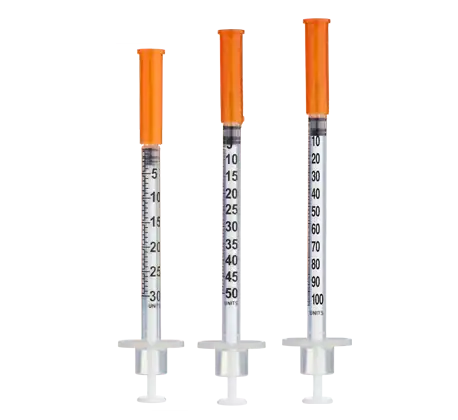 Insulin Syringes for subcutaneous peptide injection