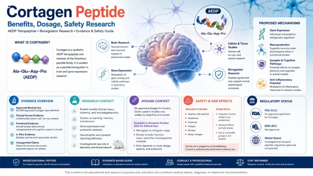 Cortagen peptide benefits dosage safety research