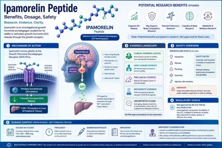 Ipamorelin peptide benefits dosage safety
