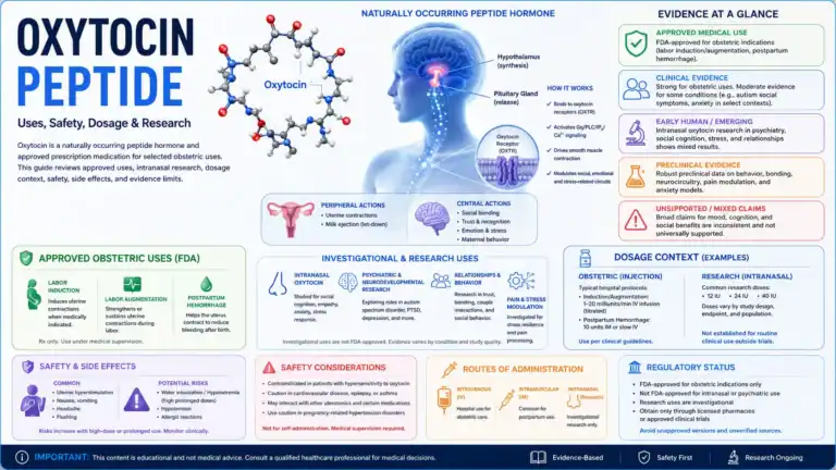 Oxytocin peptide uses safety dosage and research