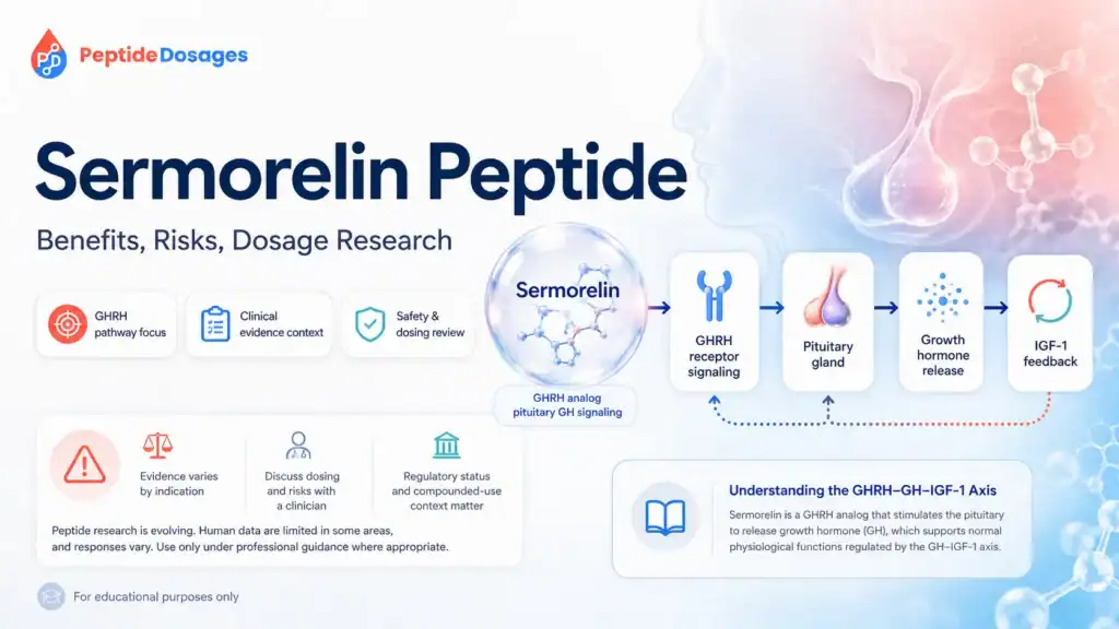 Sermorelin peptide benefits risks dosage research