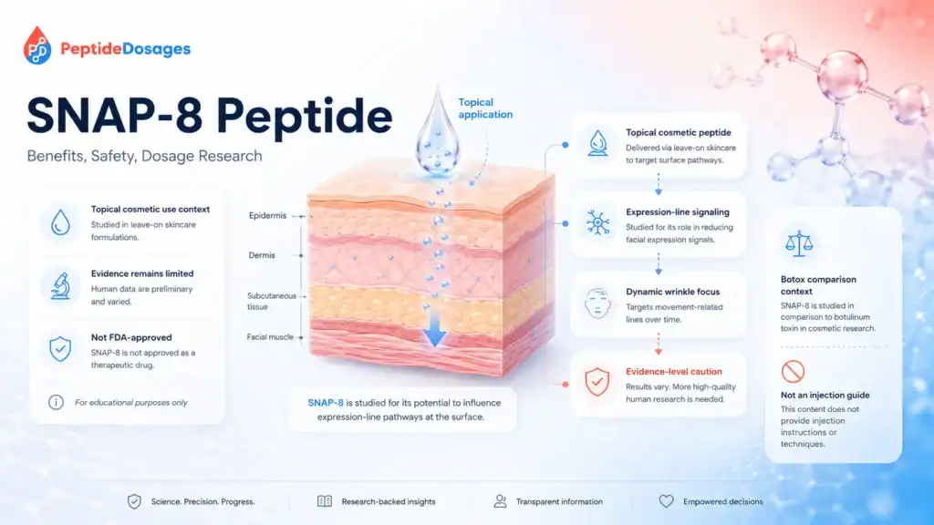SNAP-8 peptide benefits safety dosage research