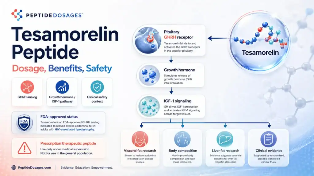Tesamorelin peptide dosage benefits safety
