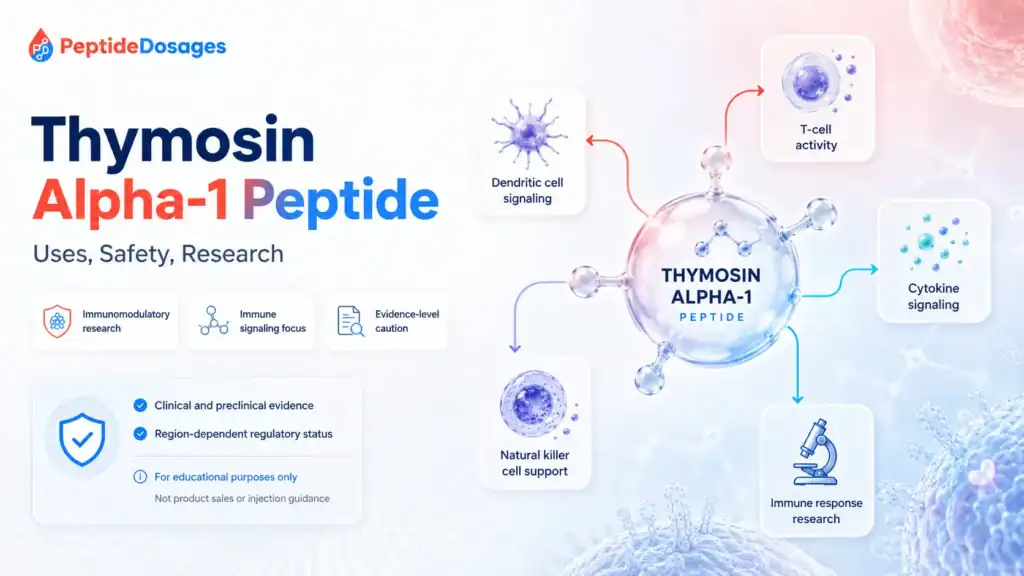 Thymosin alpha 1 peptide uses safety research